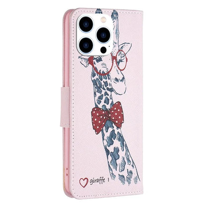 For iPhone 16 Pro Max Case Pattern Print PU Leather Phone Cover with Wallet