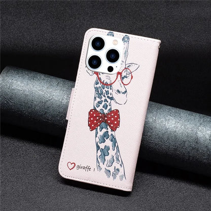 For iPhone 16 Pro Max Case Pattern Print PU Leather Phone Cover with Wallet