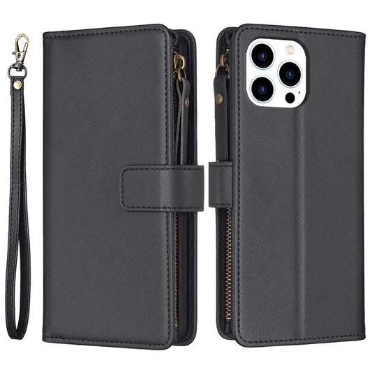 BF Style-19 for iPhone 16 Pro Max Case PU Leather Zipper Wallet Flip Phone Cover