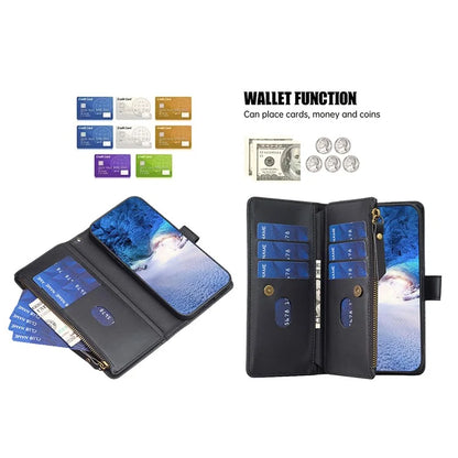 BF Style-19 for iPhone 16 Pro Max Case PU Leather Zipper Wallet Flip Phone Cover