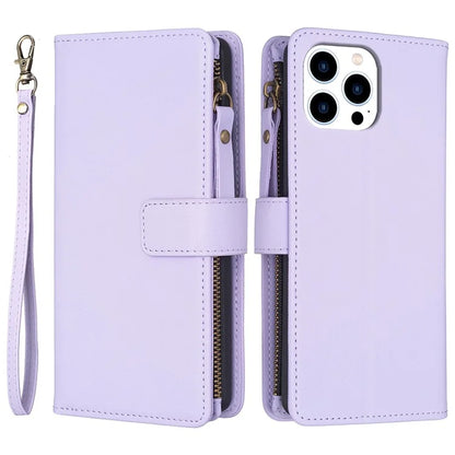 BF Style-19 for iPhone 16 Pro Max Case PU Leather Zipper Wallet Flip Phone Cover