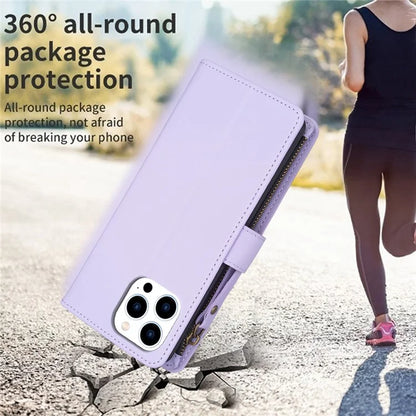 BF Style-19 for iPhone 16 Pro Max Case PU Leather Zipper Wallet Flip Phone Cover