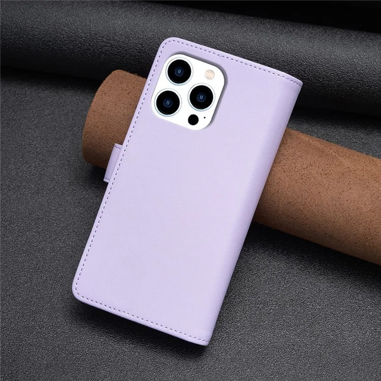 BF Style-19 for iPhone 16 Pro Max Case PU Leather Zipper Wallet Flip Phone Cover