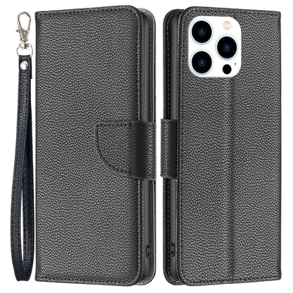 For iPhone 16 Pro Max Case Wallet Litchi Texture Leather Phone Cover