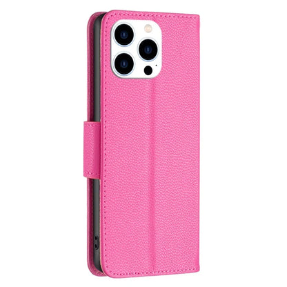 For iPhone 16 Pro Max Case Wallet Litchi Texture Leather Phone Cover