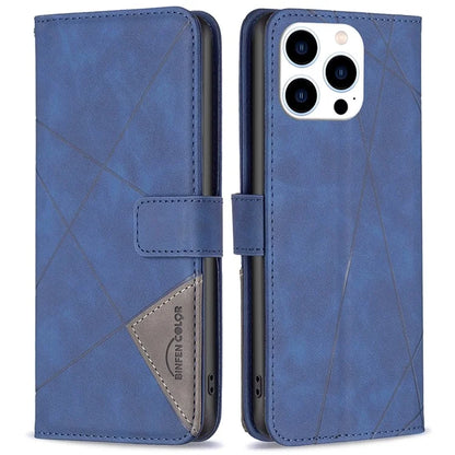 BINFEN COLOR BF05 For iPhone 16 Pro Max Wallet Case Leather Phone Cover Geometric Imprint