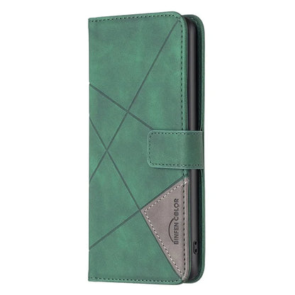 BINFEN COLOR BF05 For iPhone 16 Pro Max Wallet Case Leather Phone Cover Geometric Imprint