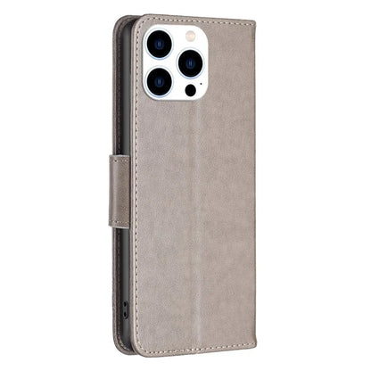 For iPhone 16 Pro Case Butterfly Pattern Leather Phone Cover with Wrist Strap