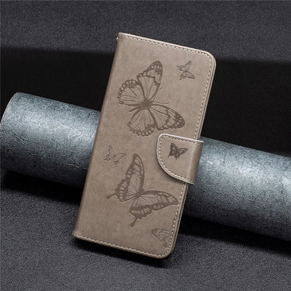 For iPhone 16 Pro Case Butterfly Pattern Leather Phone Cover with Wrist Strap