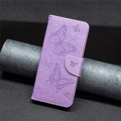 For iPhone 16 Pro Case Butterfly Pattern Leather Phone Cover with Wrist Strap