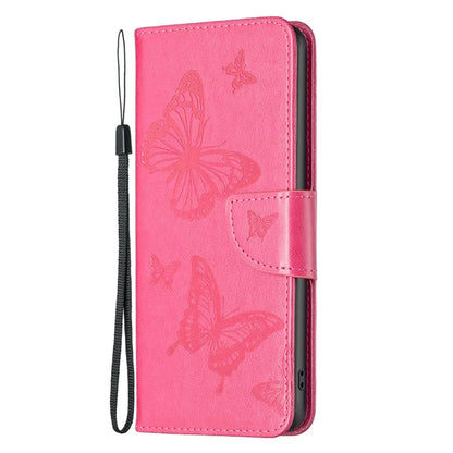 For iPhone 16 Pro Case Butterfly Pattern Leather Phone Cover with Wrist Strap