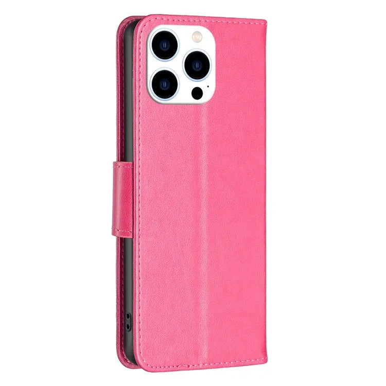 For iPhone 16 Pro Case Butterfly Pattern Leather Phone Cover with Wrist Strap