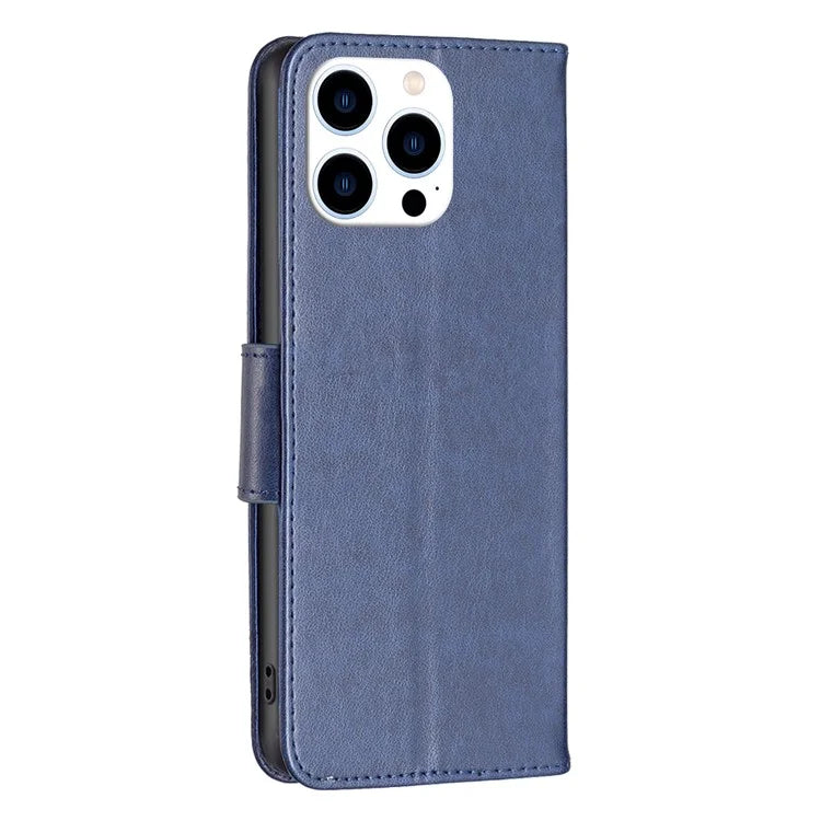 For iPhone 16 Pro Case Butterfly Pattern Leather Phone Cover with Wrist Strap