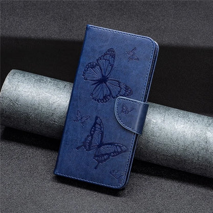 For iPhone 16 Pro Case Butterfly Pattern Leather Phone Cover with Wrist Strap