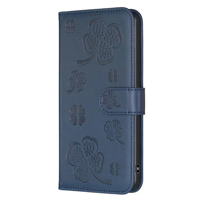 For iPhone 16 Pro Case Lucky Clover Pattern Leather Phone Cover