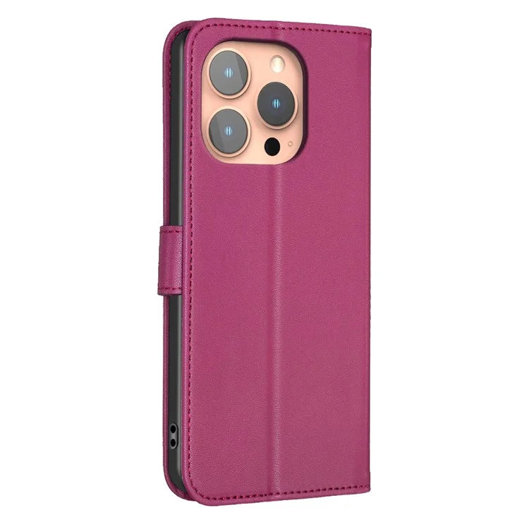 For iPhone 16 Pro Case Lucky Clover Pattern Leather Phone Cover