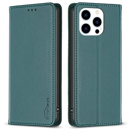 BINFEN COLOR BF18 For iPhone 16 Pro Case Card Slots PU Leather Phone Cover