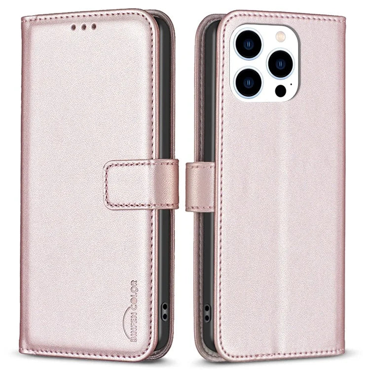 BINFEN COLOR BF17 For iPhone 16 Pro Case Flip Leather Wallet Phone Cover