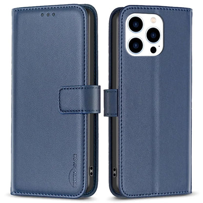 BINFEN COLOR BF17 For iPhone 16 Pro Case Flip Leather Wallet Phone Cover