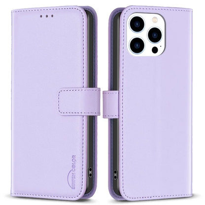 BINFEN COLOR BF17 For iPhone 16 Pro Case Flip Leather Wallet Phone Cover