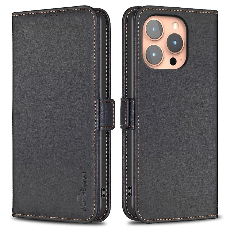 BINFEN COLOR BF31 For iPhone 16 Pro Case PU Leather Wallet Mobile Phone Cover