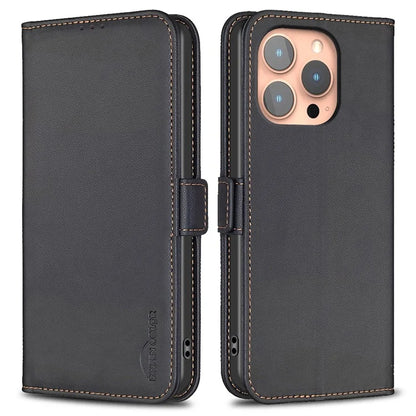 BINFEN COLOR BF31 For iPhone 16 Pro Case PU Leather Wallet Mobile Phone Cover