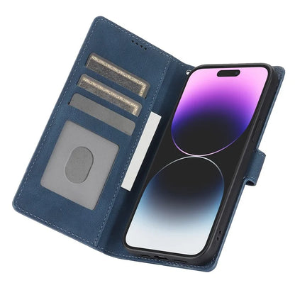 For iPhone 16 Plus Case PU Leather Wallet Phone Cover with Hand Strap