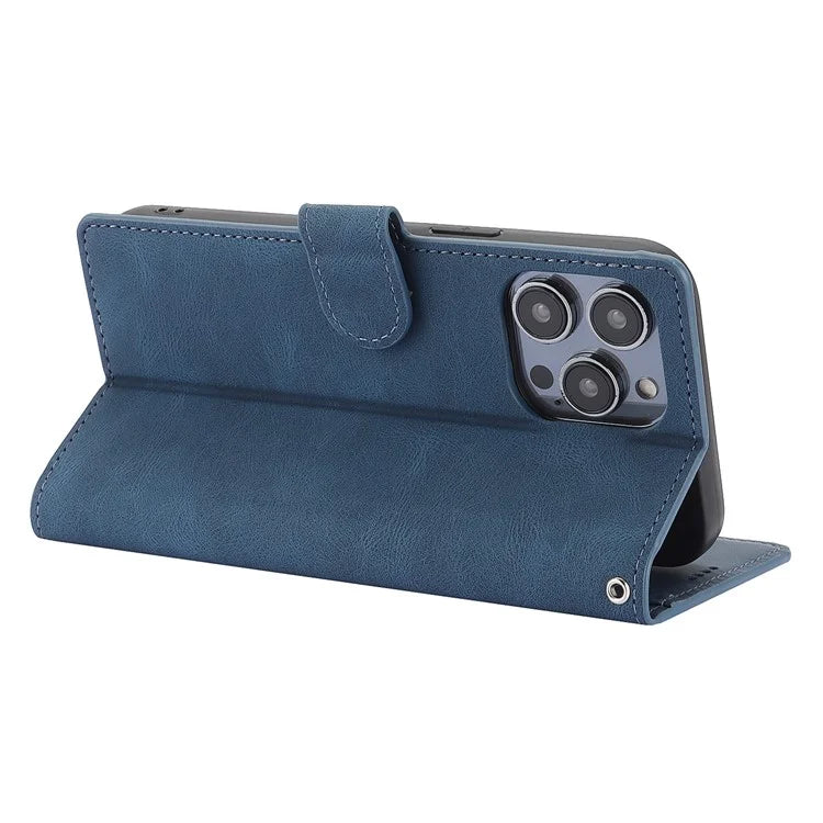 For iPhone 16 Plus Case PU Leather Wallet Phone Cover with Hand Strap