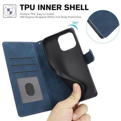 For iPhone 16 Plus Case PU Leather Wallet Phone Cover with Hand Strap