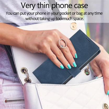 For iPhone 16 Plus Case PU Leather Wallet Phone Cover with Hand Strap
