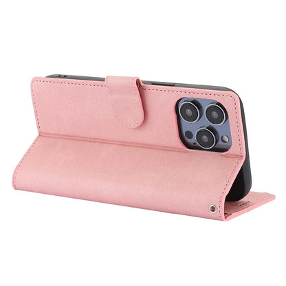 For iPhone 16 Plus Case PU Leather Wallet Phone Cover with Hand Strap