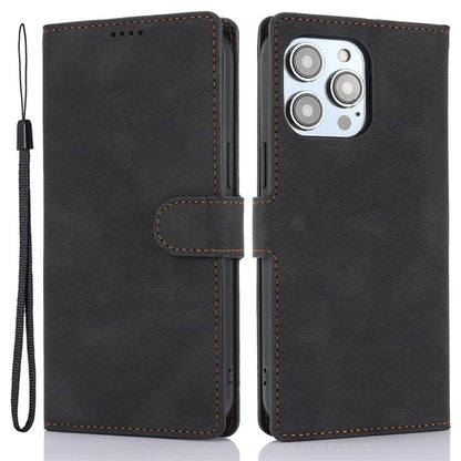 For iPhone 16 Plus Case PU Leather Wallet Phone Cover with Hand Strap