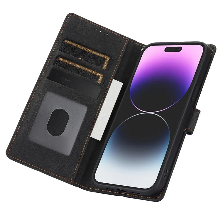For iPhone 16 Plus Case PU Leather Wallet Phone Cover with Hand Strap