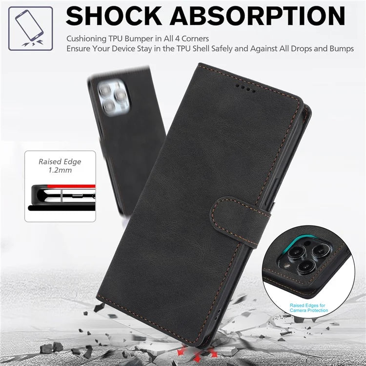 For iPhone 16 Plus Case PU Leather Wallet Phone Cover with Hand Strap