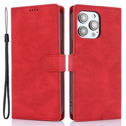 For iPhone 16 Plus Case PU Leather Wallet Phone Cover with Hand Strap