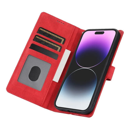 For iPhone 16 Plus Case PU Leather Wallet Phone Cover with Hand Strap