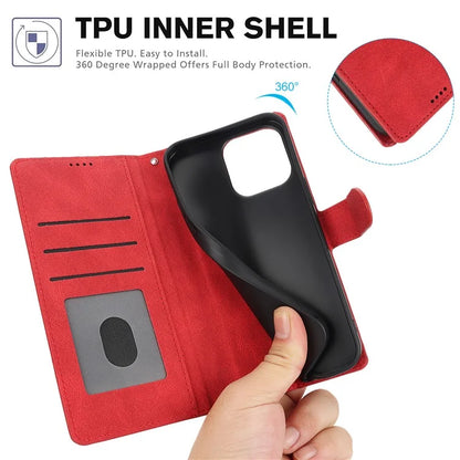 For iPhone 16 Plus Case PU Leather Wallet Phone Cover with Hand Strap