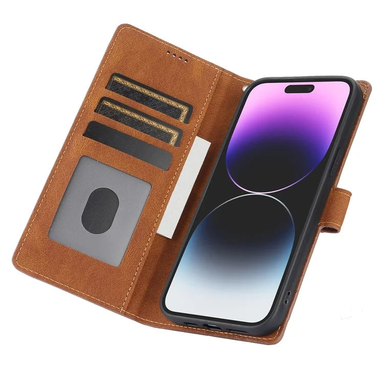 For iPhone 16 Plus Case PU Leather Wallet Phone Cover with Hand Strap