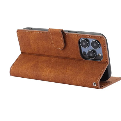 For iPhone 16 Plus Case PU Leather Wallet Phone Cover with Hand Strap
