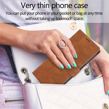For iPhone 16 Plus Case PU Leather Wallet Phone Cover with Hand Strap