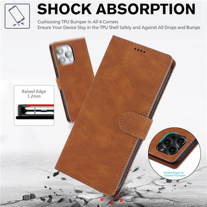 For iPhone 16 Plus Case PU Leather Wallet Phone Cover with Hand Strap