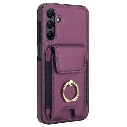 For Samsung Galaxy A15 4G / A15 5G Case Ring Kickstand Leather+TPU Cover with Card Holder