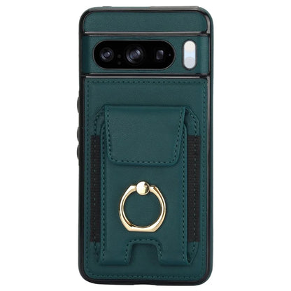 For Google Pixel 8 Pro Case Anit-Fall Kickstand Leather + TPU Phone Cover