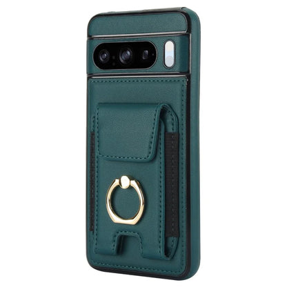 For Google Pixel 8 Pro Case Anit-Fall Kickstand Leather + TPU Phone Cover