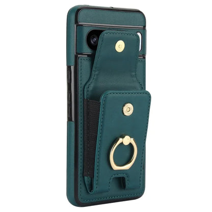For Google Pixel 8 Pro Case Anit-Fall Kickstand Leather + TPU Phone Cover