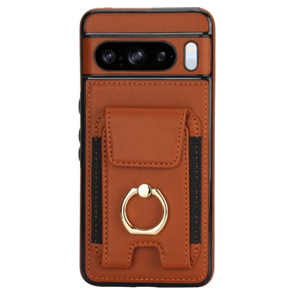 For Google Pixel 8 Pro Case Anit-Fall Kickstand Leather + TPU Phone Cover