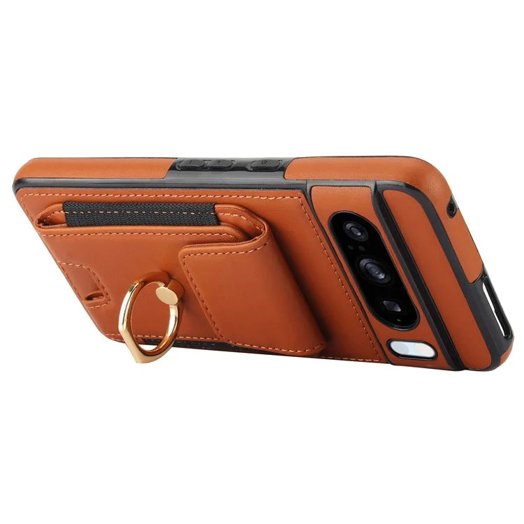 For Google Pixel 8 Pro Case Anit-Fall Kickstand Leather + TPU Phone Cover