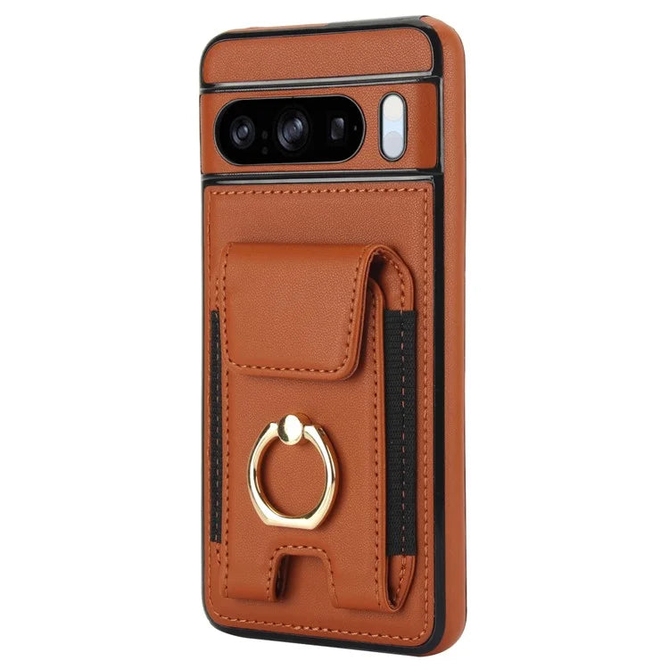 For Google Pixel 8 Pro Case Anit-Fall Kickstand Leather + TPU Phone Cover