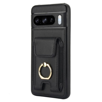 For Google Pixel 8 Pro Case Anit-Fall Kickstand Leather + TPU Phone Cover