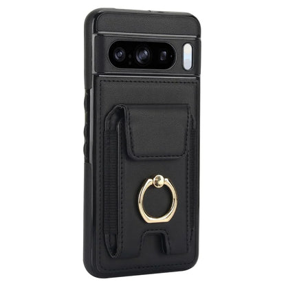 For Google Pixel 8 Pro Case Anit-Fall Kickstand Leather + TPU Phone Cover